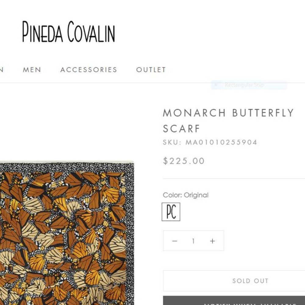 Pineda Covalin Monarch Butterfly Silk Scarf - Picture 3 of 10